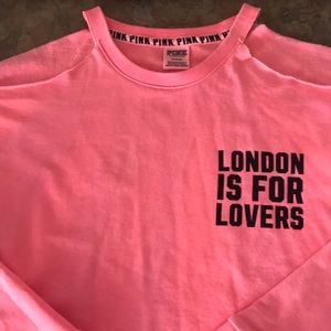 Pink Victoria’s Secret cold shoulder crop top